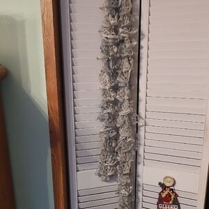 Handcrafted Gray And Silver Lace Scarf